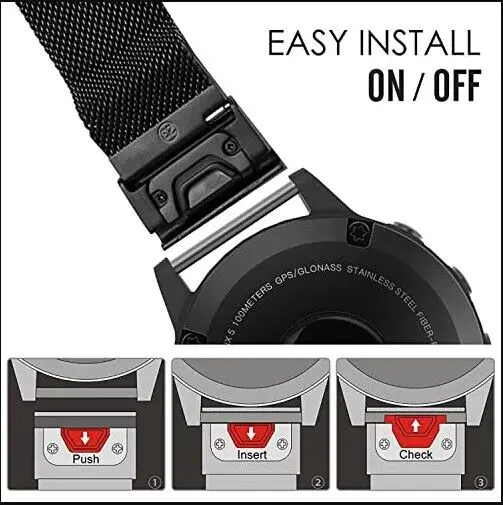 Per Garmin Fenix 8 47mm Bracciale magnetico per Garmin Fenix 7 6 5 Cinturino in metallo ad ajuste rapido per Garmin Forerunner 965 945 Cinturino