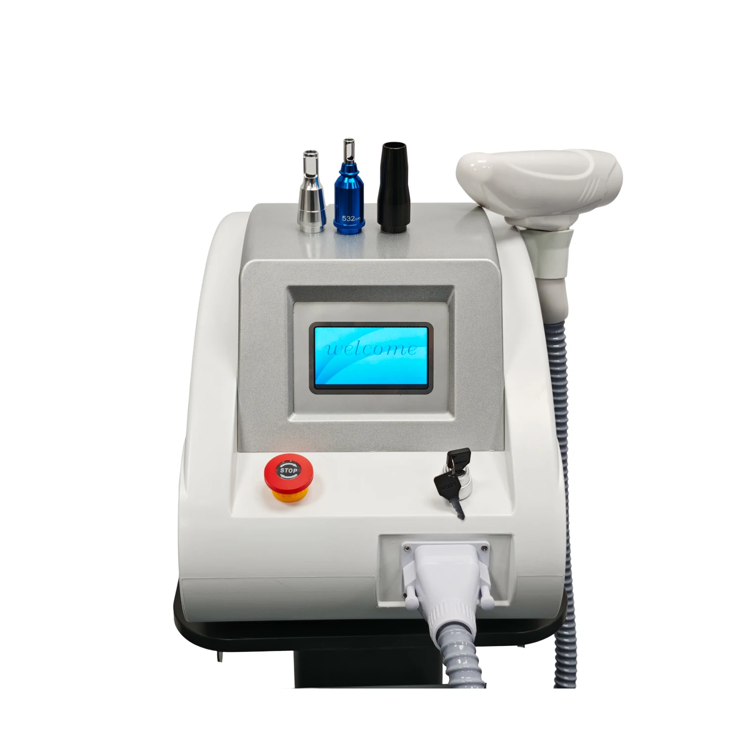 Popular Portable ND YAG Laser Eyebrow Wash and Tattoo Removal Machine Equipped with 3 treatment heads