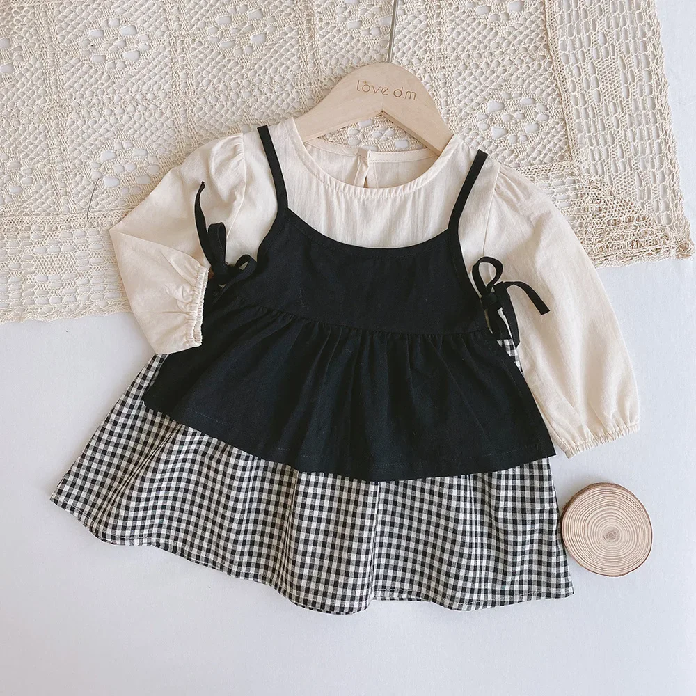 Melario-Pelele a cuadros para bebé, traje de una pieza para gatear, traje para hermana, ropa para niña