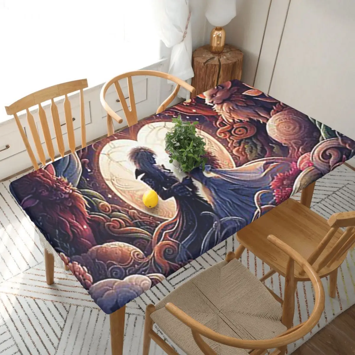 Jareth And Sarah's Alternate Labyrinth Ending Customized Rectangular Tablecloth Waterproof Table Cover for Dining Table Cloth