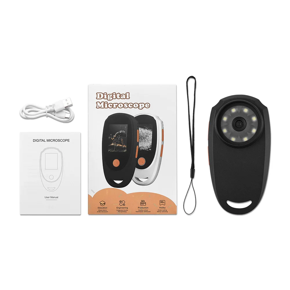 Electronic Microscope 8 LED 2​ Million Pixels Magnifying Glass Skin Detector Scalp Magnifier Camera Stereo Endoscope