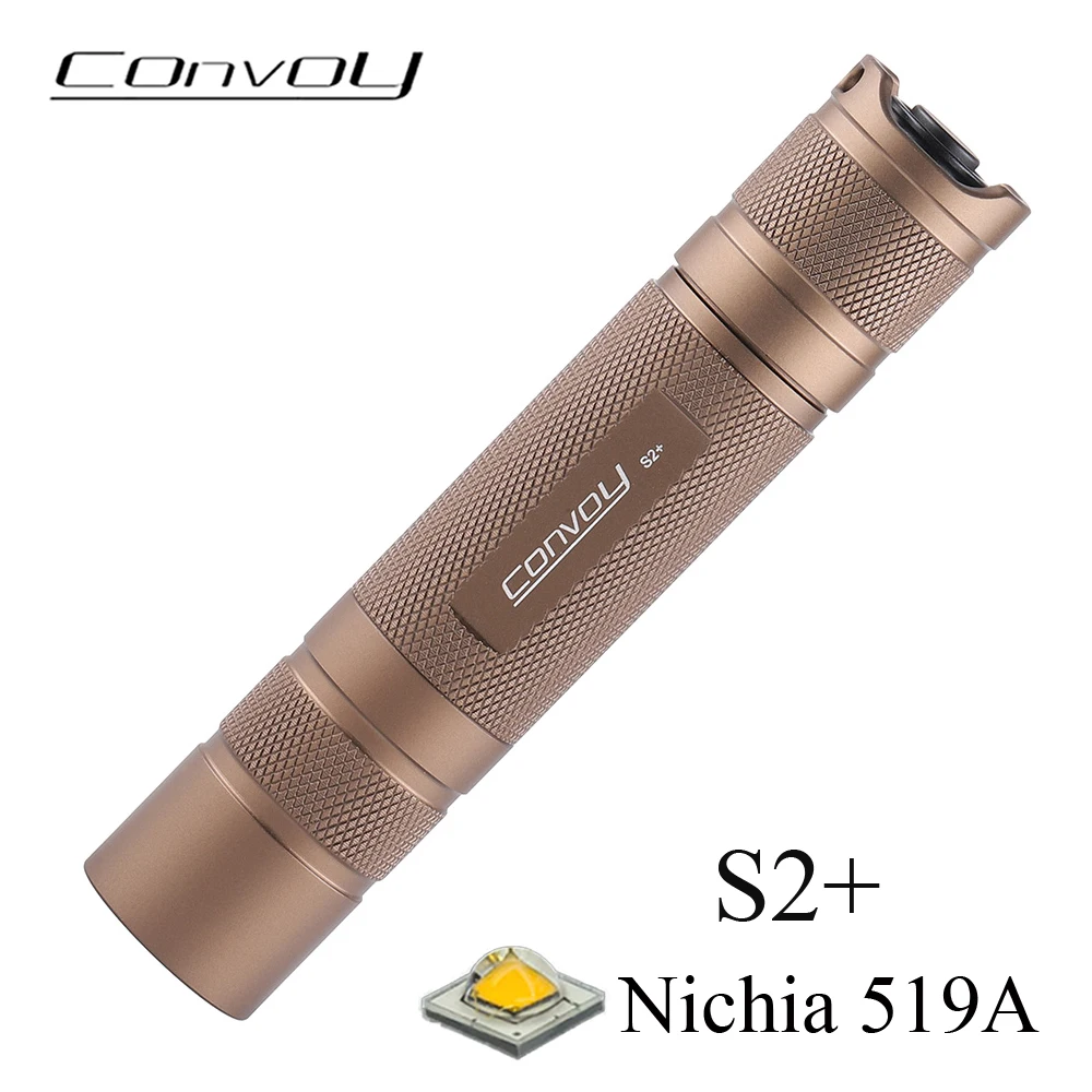 Convoy S2 Plus 519A Linterna 18650 Mini Linterna Led de alta potencia Luz de Flash Camping pesca Linterna portátil