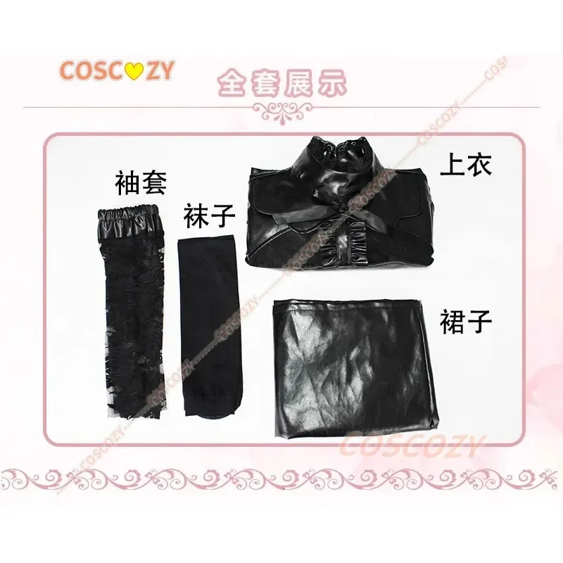 Ahri تنورة جلدية سوداء مثيرة KDA All Out Ahri أزياء تنكرية شعر مستعار للنساء أزياء حفلات الهالوين مجموعة آذان الشعر