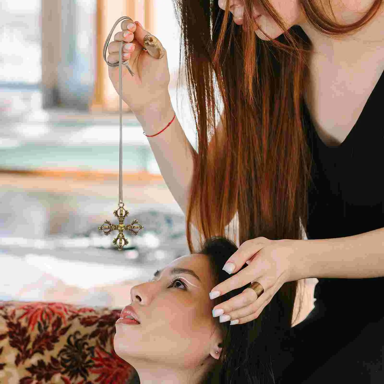 Vajra Pestle Decor Cross Craft Buddhism Pendant Decorative Ornament Brass Crafts Jewelry