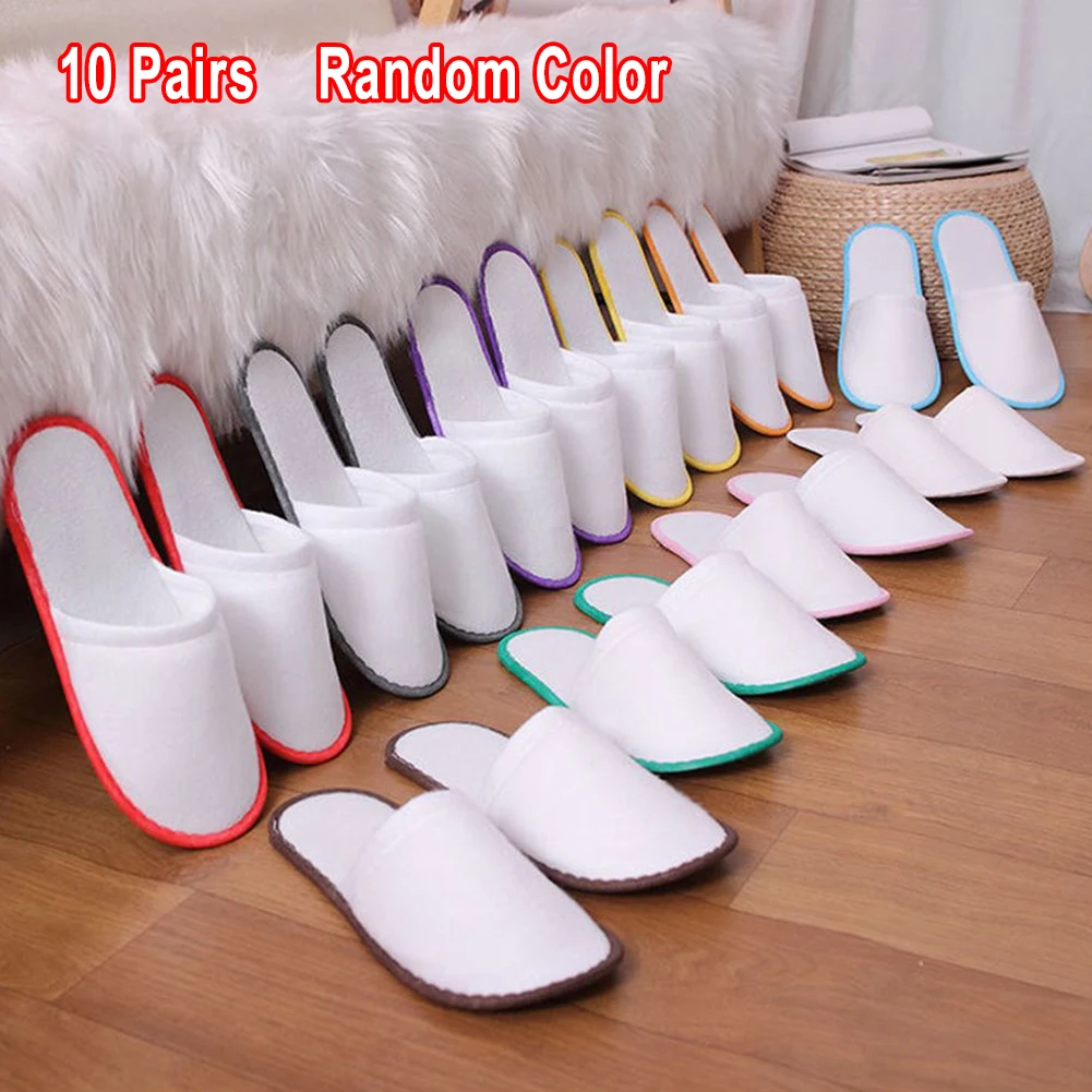 30/20/10Pairs Disposable Slippers Hotel Travel Slipper Partys Home Guest Men Women Unisex Closed Toe Anti Slip Slipper