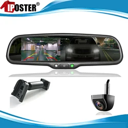 iPoster 4.3 Inch LCD Car Rear View Mirror Monitor with No1 Bracket OEM Style Reversing Camera For Toyota Jeep Ford Nissan Honda