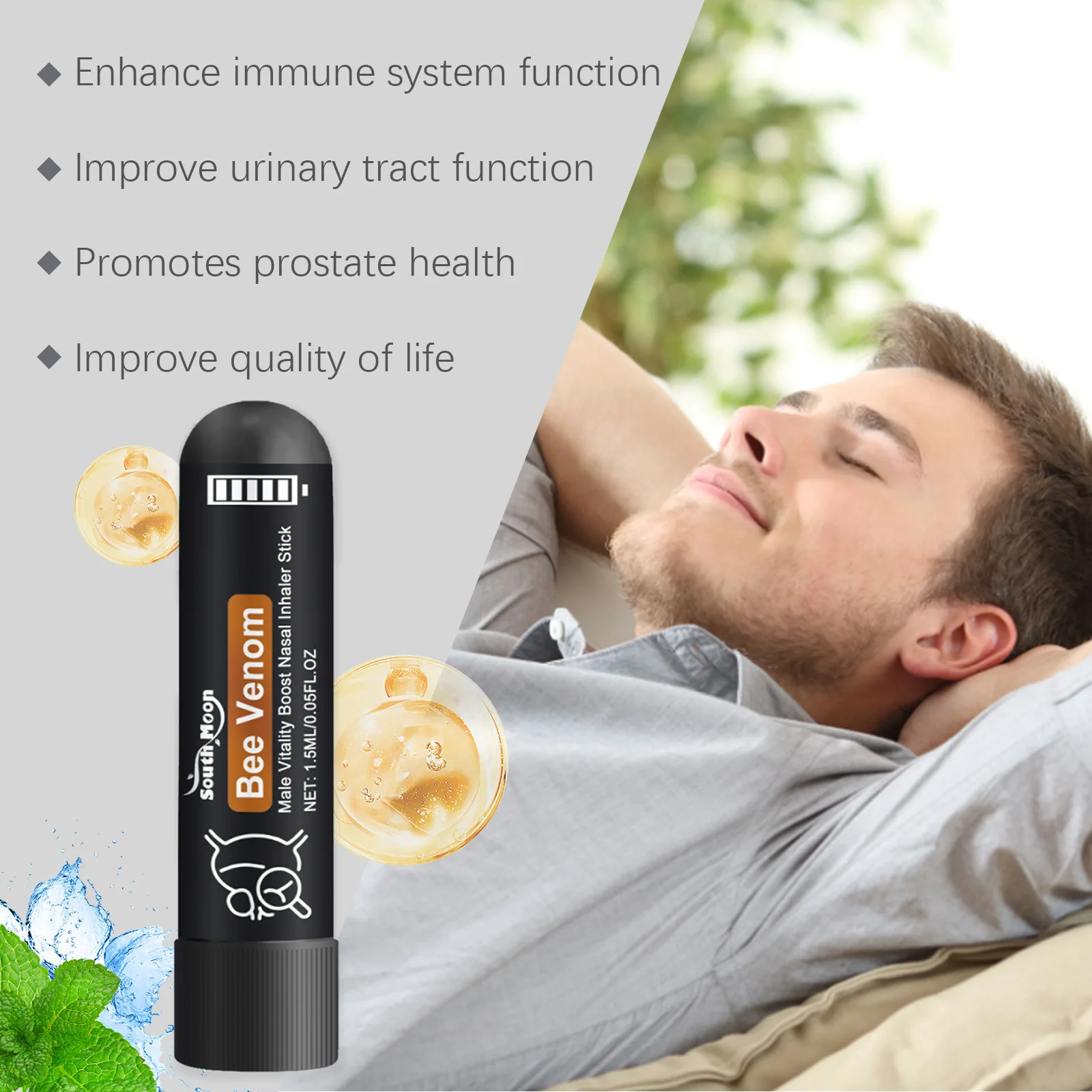 

Prostatitis Treatment Nasal Inhaler Increase Stamina Male Prostate Health Product Strengthen Kidney Detox Breathing Nose Stick