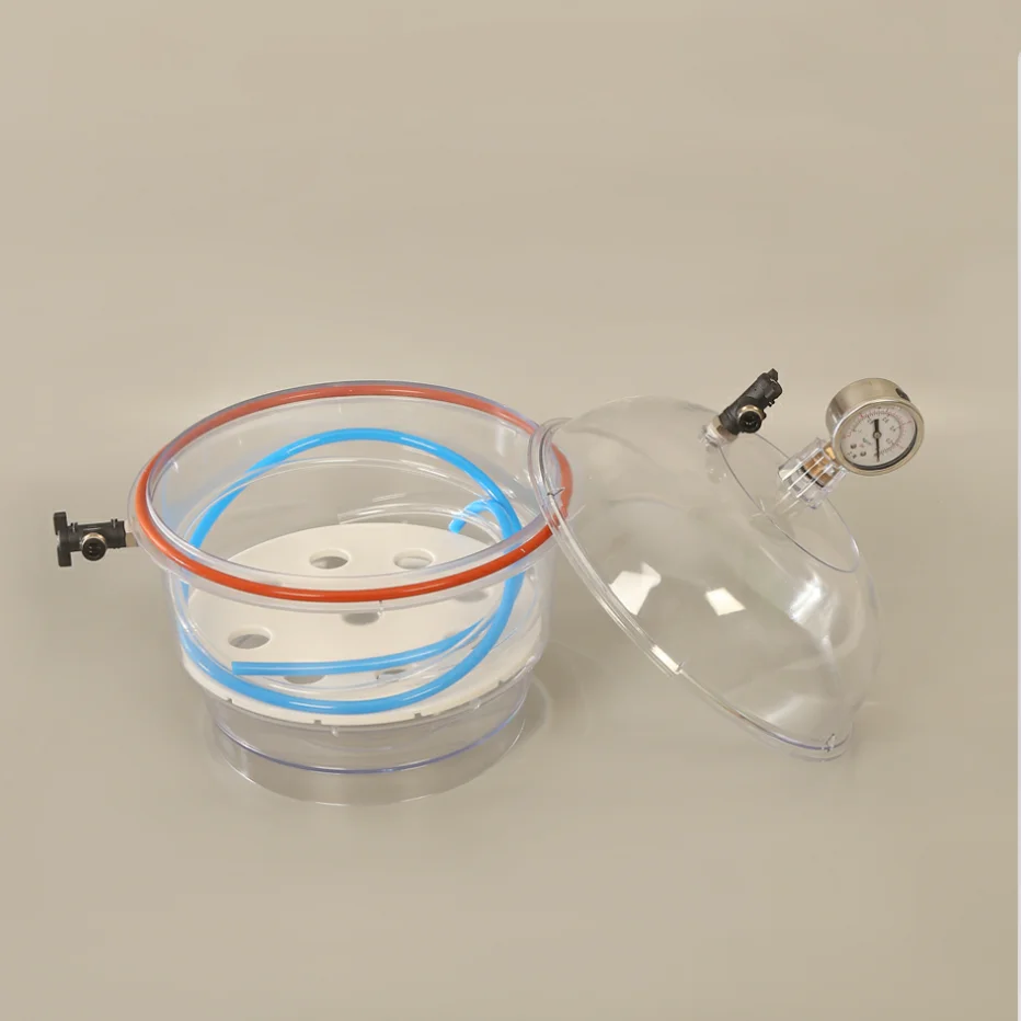 

New 150MM Polycarbonate Plastic Vacuum Dryer Laboratory Dryer Transparent Vacuum Drying Kettle Double Valve With Pressure Gauge