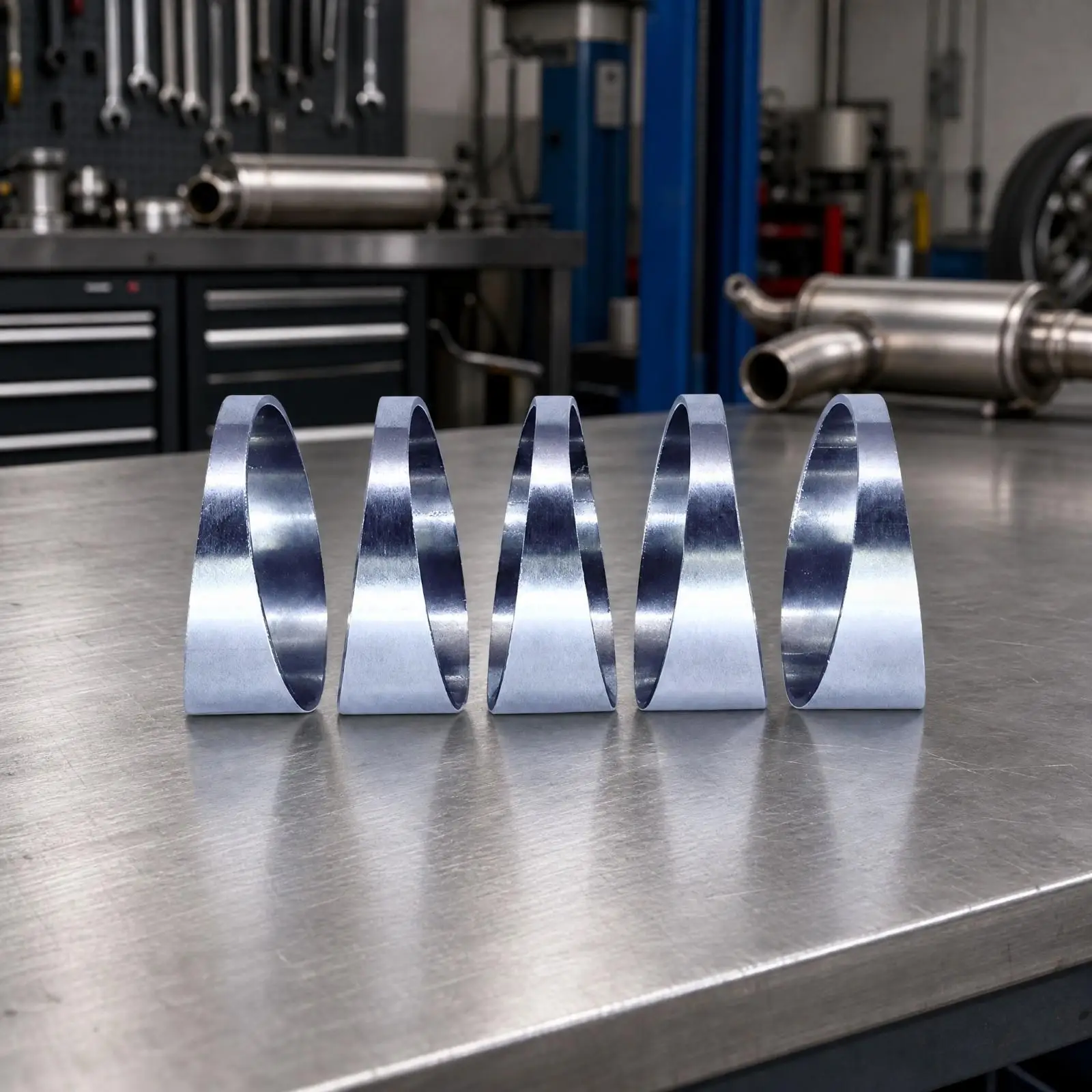 5 Pieces 304 Stainless Steel Pie-Cut Exhaust Section Easy to Weld Angled Exhaust