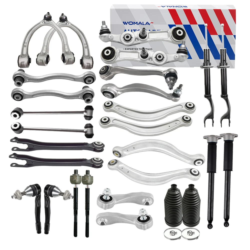 for Womala 28Pcs Suspension Kit Shock Absorber Control Arm Sway Bar Link Tie Rod End Dust Boot for Mercedes-Benz W205 C Class