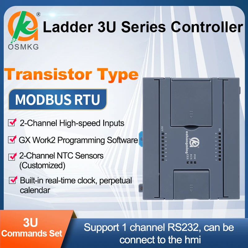 Oshangming 8 entrada 8 saída transistor plc entrada analógica saída 8 pulso rs485 rs232 diagrama de escada controlador plc modbus rtu