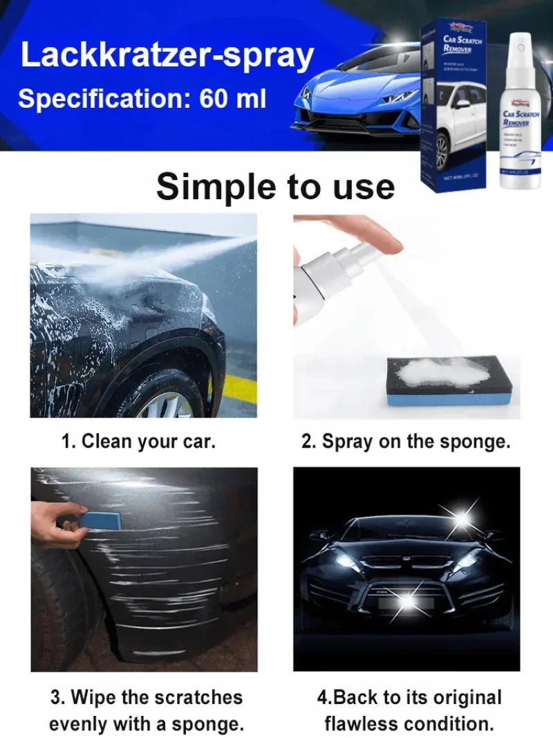 Car Scratch Repair Spray Polishing Care Spray Cleaning Paint Refinishing Refinishing Car Paintwork