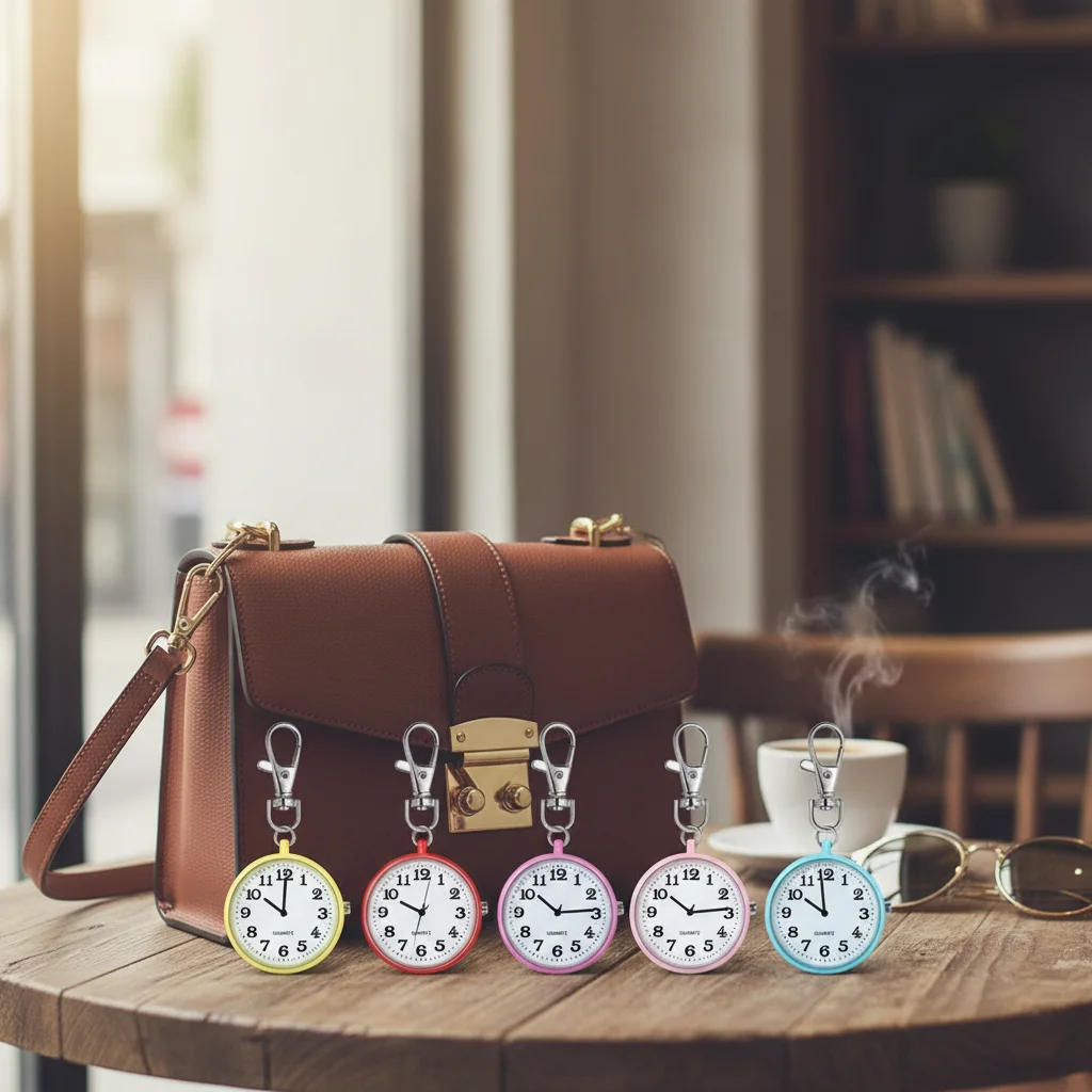 Mini Retro Keychain Watch Portable Pocket Watch for Students Nurses Vintage Design
