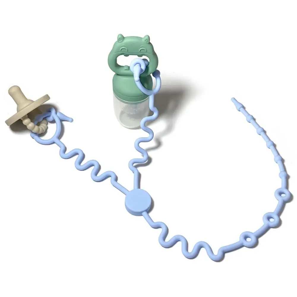 

Portable Silicon Nipple Anti-drop Chain Safety Adjustable Baby Pacifier Chain Stroller Accessories Double Head