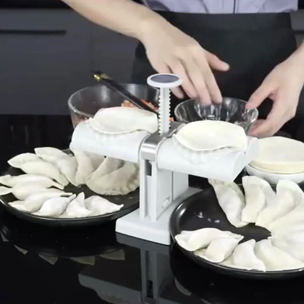 Dumpling Mold Maker Double Head Automatic Dumplings Making Machine Household Artifact Manual Press Machine