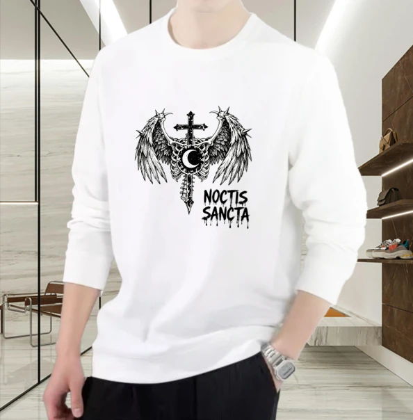 

Футболка для мужчин, осенняя пара, хип-хоп, High Street, футболка с длинными рукавами и графическим рисунком, удобная футболка с принтом в готическом стиле, повседневная