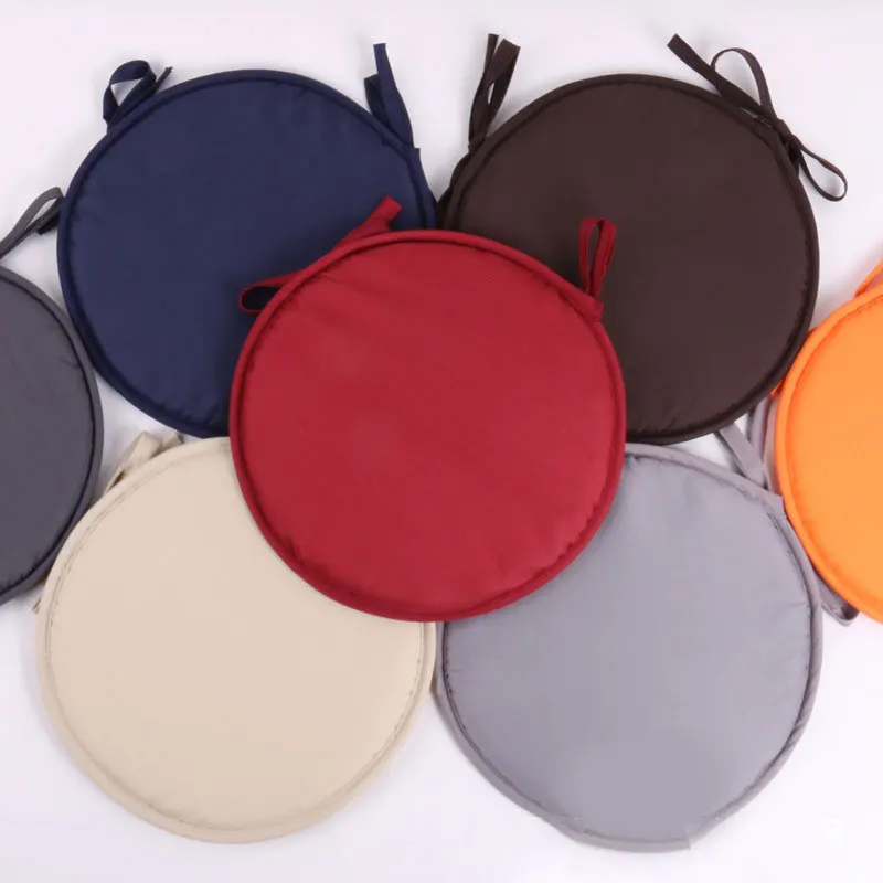 30/38cm Sponge Chair Pad Round Chair Pad Circular Chair Cushion Seat Cushion Round Garden Chair Pad Removable Tie-on Chair Pad