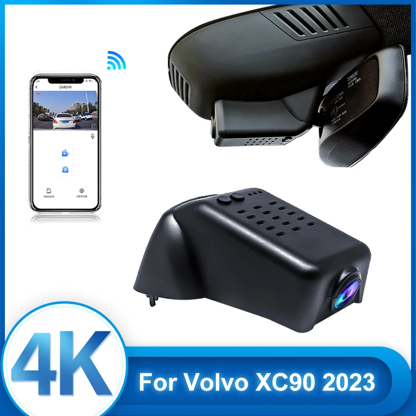 

4K Plug And Play для Volvo XC90 XC 90 2023, автомобильный видеорегистратор, Wi-Fi, видеорегистратор, камера UHD 2160P, аксессуары для видеорегистраторов