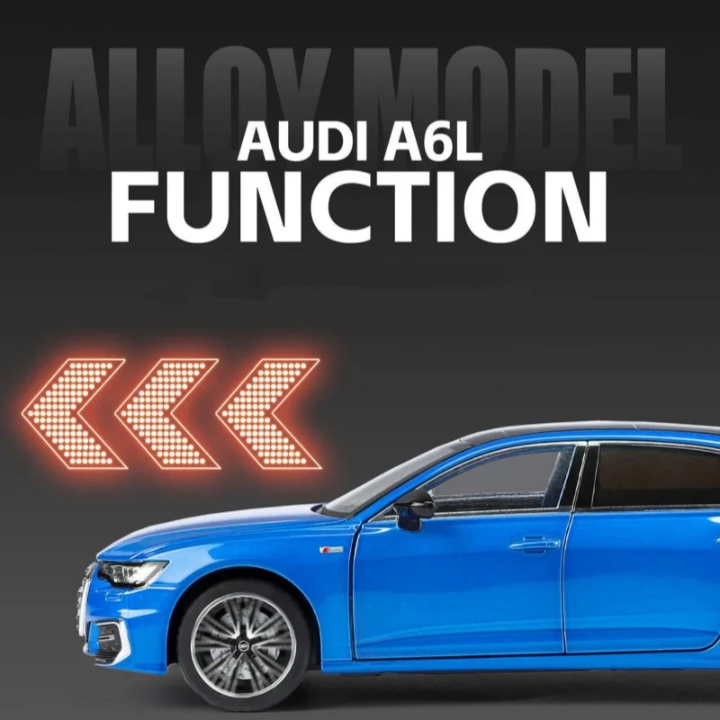 Nieuwe 1:24 AUDI A6 Legering Model Auto Speelgoed Diecasts Casting Pull Back Geluid en Licht Auto Speelgoed Voor Kinderen voertuig
