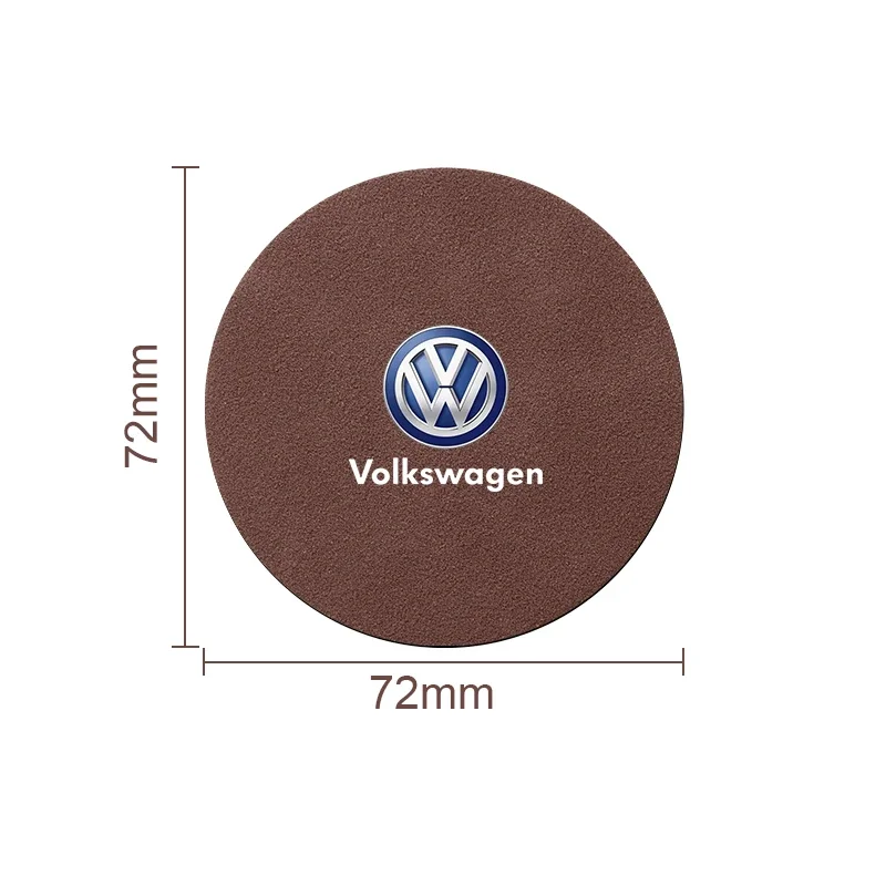 Suede Car Non-slip Water Cup Coaster Insulation Pad Decorative Water for Volkswagen VW Golf GTI Bora Passat Jetta Beetle Lavida