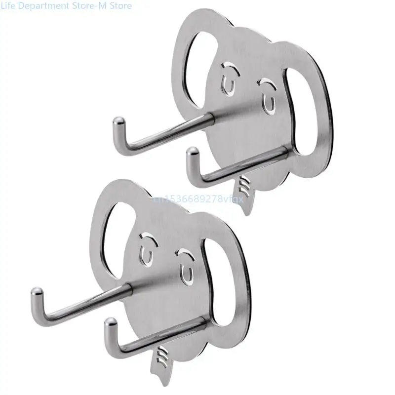 

2Pcs Versatile Stainless Steel Wall Hooks for Coffee Accessories and Towels