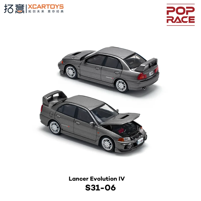 

[Предпродажа] Xcartoys X Pop Race 1:64 Lancer Evolution IV Темно-серая литая под давлением модель автомобиля