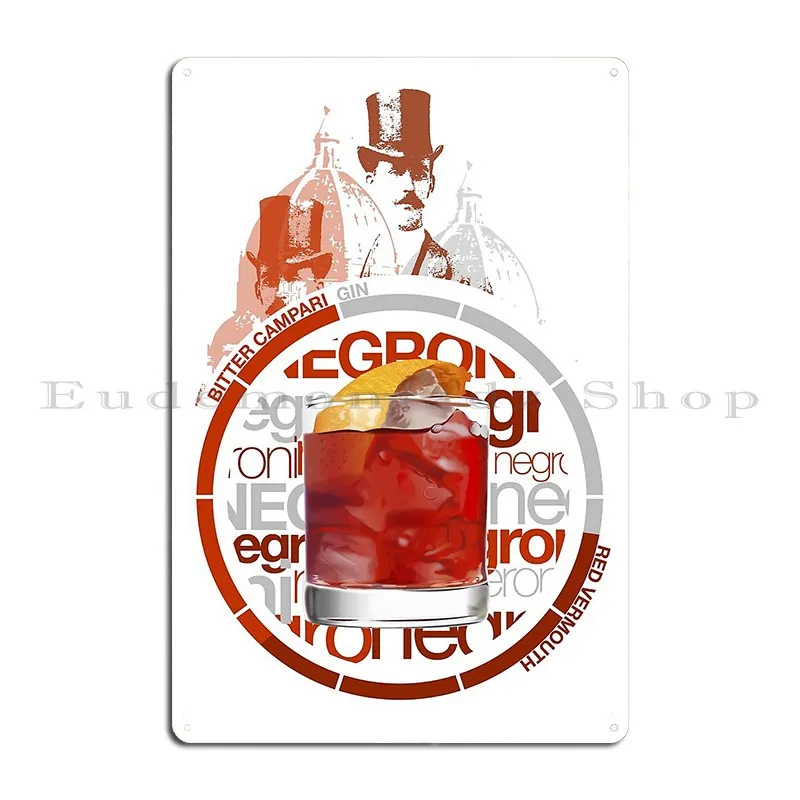 Negroni Recipe Matrioska Metal Sign Funny Printing Mural Wall Decor Bar Tin Sign Poster