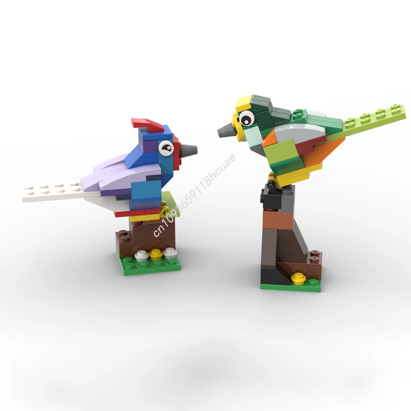 96pcs MOC Vogels Klassiek Model bouwstenen Architectuur Speelgoed Verjaardag ambachtelijke idee Baksteen DIY Kinderen kerstcadeaus