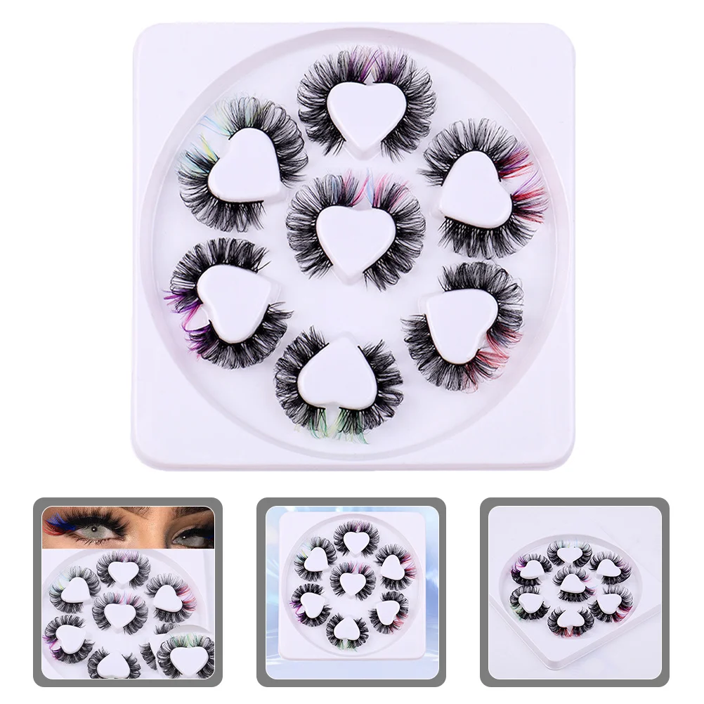 7 paires d'extensions de cils colorés boucles légères faux cils pour Cosplay scène maquillage Extension de cils cils Cosplay
