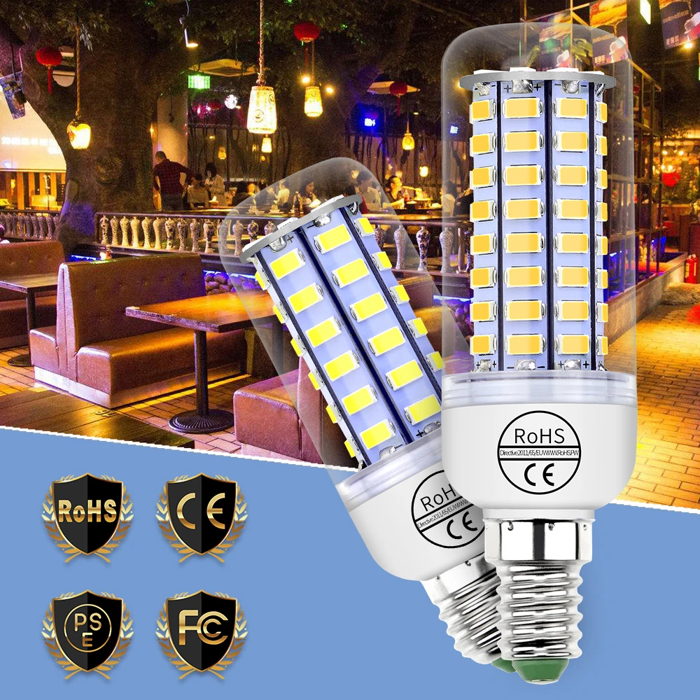 

E27 LED Corn Lamp Light Bulb B22 Spotlight E14 GU10 Edison Bulbs Retro Lamp G9 24 36 48 56 69 72leds For Home Lighting Lampada