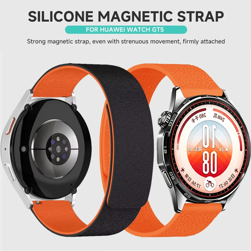 Litchi Stria Silicone Strap For Huawei Watch GT7-6-5-4 Pro Adjustable Bracelet Band For Amazfit Active 3-2 Max/Bip 6-5 Accessory