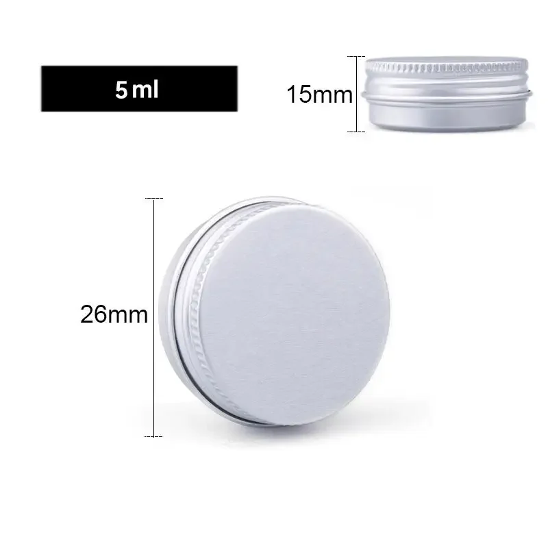 10pcs 5-250ml Round  Aluminum Box Tin Cans , Screw Tops Lid Storage Beard Lip Balm  Candle Spice  Empty Can