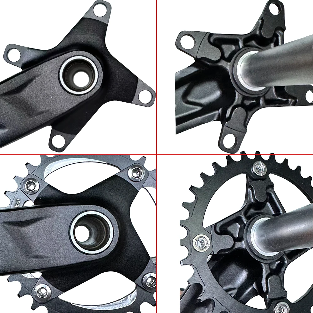 Kinderfahrrad-Kurbelgarnitur 114/127/135/140/152/160/165/175mm 104mm BCD MTB Mountainbike-Kurbel Kinder-Faltrad 1x Kurbelgarnitur – Detail 2