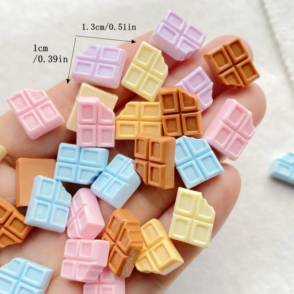 30pcs Colorful Resin Cute Chocolate Cookies Nail Art Flat back Stone Figurines Scrapbook DIY Jewelry Decor Crafts