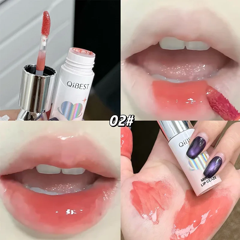 

QIBEST Moisturizing Plump Lips Mirror Effect Lip Color Non Greasy Texture Lipgloss Pigment Not Easy To Stick Lightly Lip Glaze