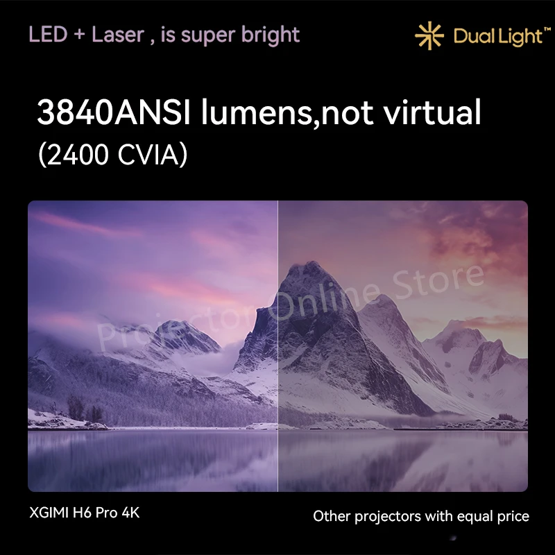 XGIMI-H6 Pro Projetor 4K, LED + Laser, 3840ANSI, H6, H5, Home Theater, Dolby Vision, 3D, TV sem tela, Smart Beamer, 4G + 64G