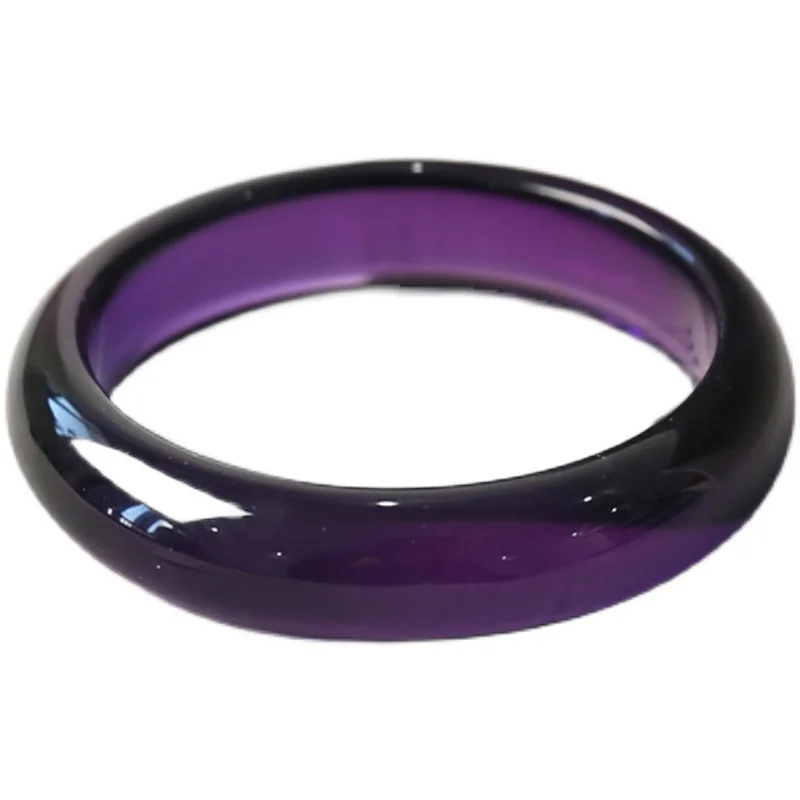 

New 5A grade exquisite glass body Uruguay amethyst wide version seamless bracelet