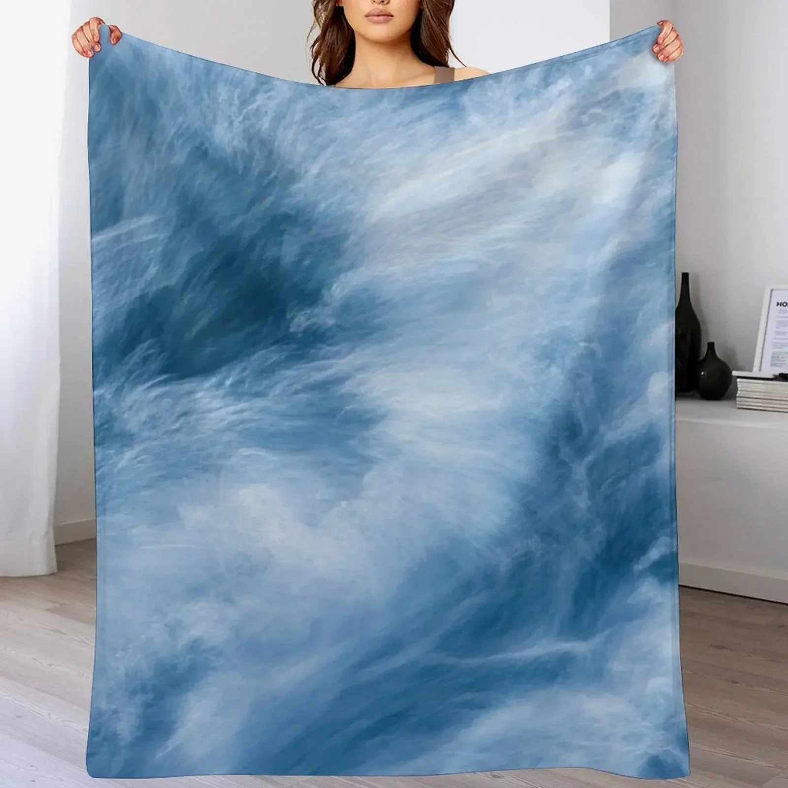 Blue Ocean Waves Throw Blanket for winter Hair Summer Beddings Blankets