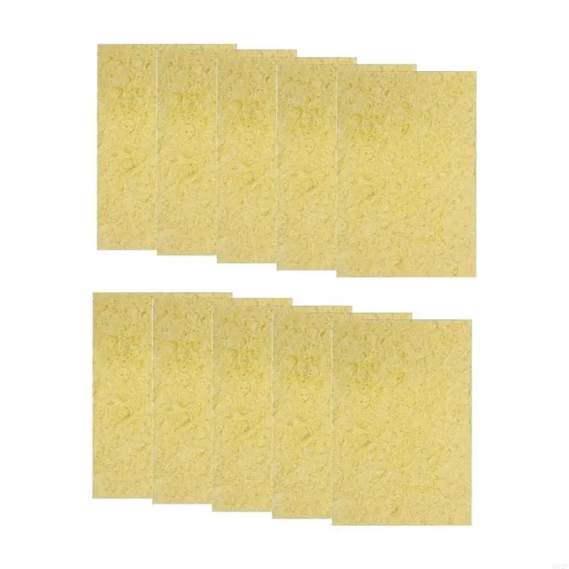 652F Yellow Soldering Cleaning Sponge, High Temperature Enduring Soldering Tip Cleaner for Electric Welding Accessory 10pcs