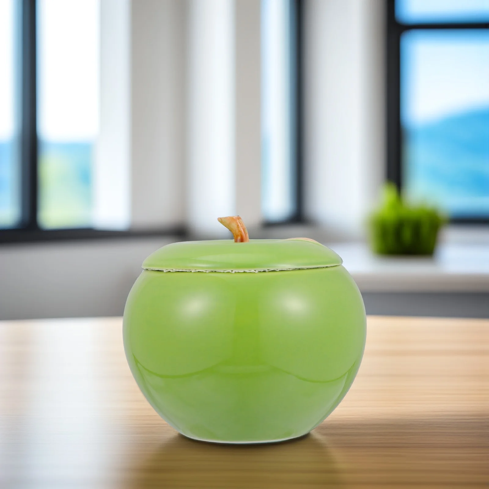 1 قطعة جرة تخزين الحلوى السيراميك غطاء الفاكهة الإبداعية ديكور سطح المكتب الغذاء الحاويات عيد الميلاد زجاجة شاي المطبخ مختومة علبة #1