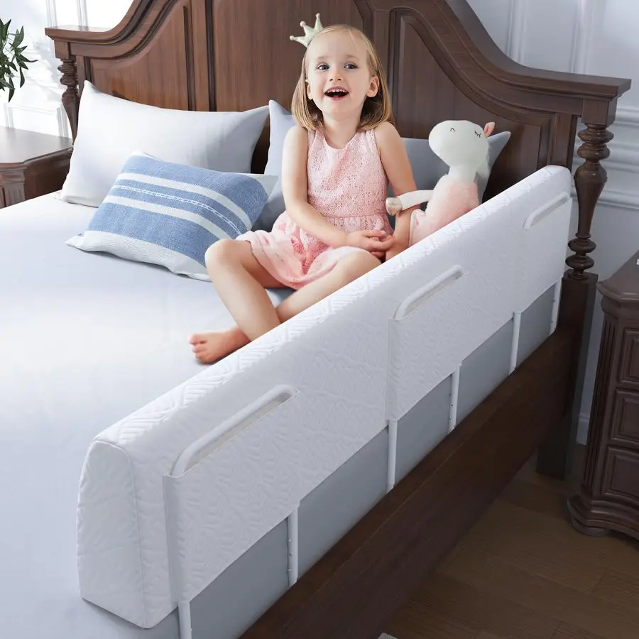 Parachoques para niños pequeños, riel de cama de espuma para niños pequeños, parachoques de riel de cama para niños pequeños, riel protector de cama de seguridad suave para niños, riel lateral de cama para