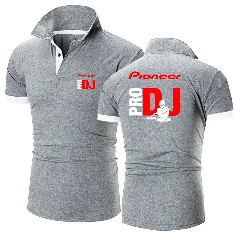 DJ Pioneer PRO 2024 Men\'s New Summer Hot Polos Shirts Sports Casual Solid Color Printing Fashion Harajuku Business Tops Clothing