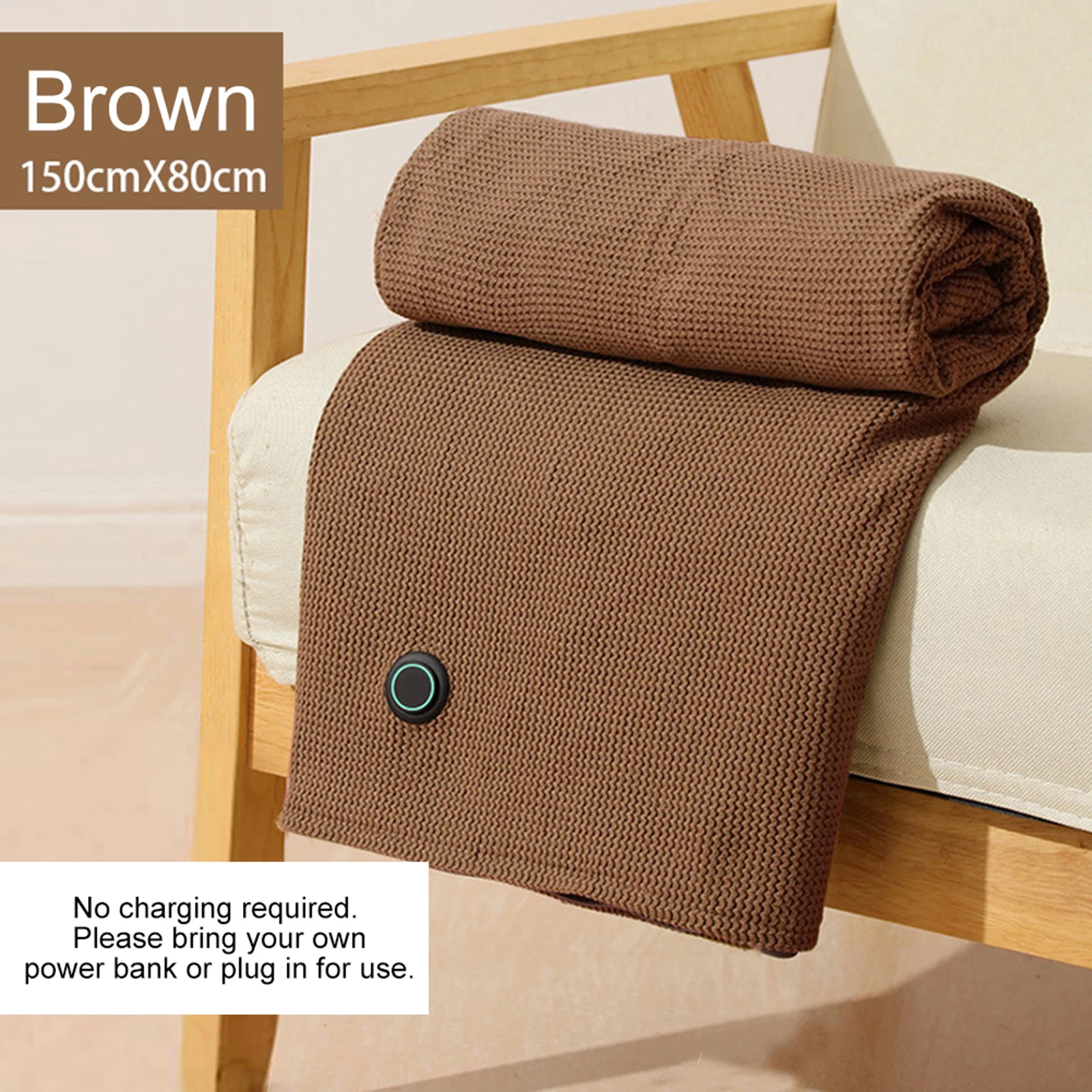 شال ساخن محمول يمكن ارتداؤه يعمل بمنفذ USB للتحكم في درجة الحرارة، بطانية كهربائية متماسكة ناعمة لفصل الشتاء #2