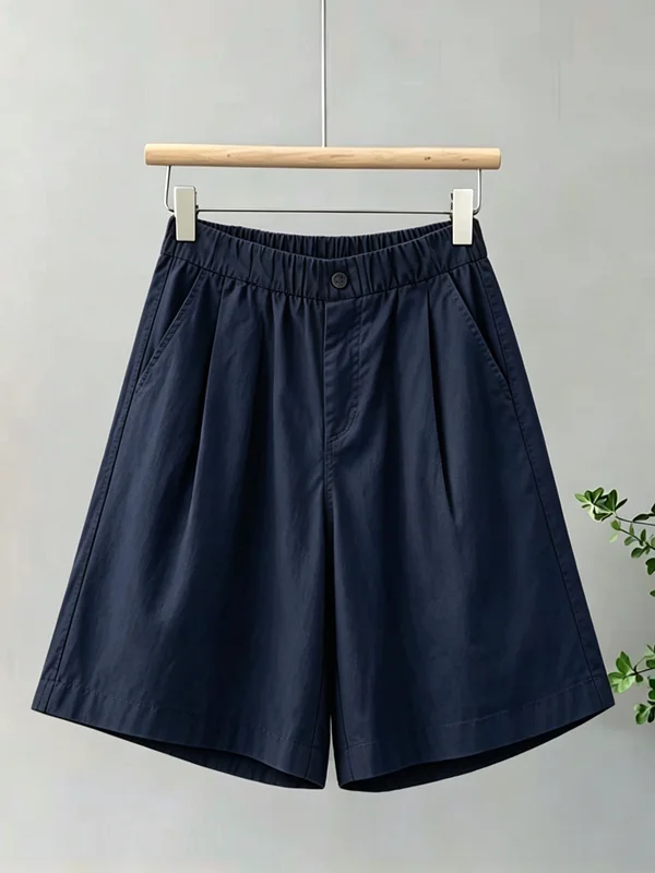 Women's High Waist Loose Fit Ice Silk Shorts Summer New Style Thin Wide Leg Breathable Four Five Split Pants Casual Wide Leg ...