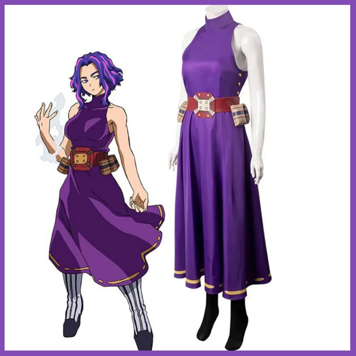 Anime My Hero Academia Lady Nagant Cosplay Costume Tsutsumi Kaina Wig Purple Dress Combat Uniform Woman Sexy Birthday Party Suit