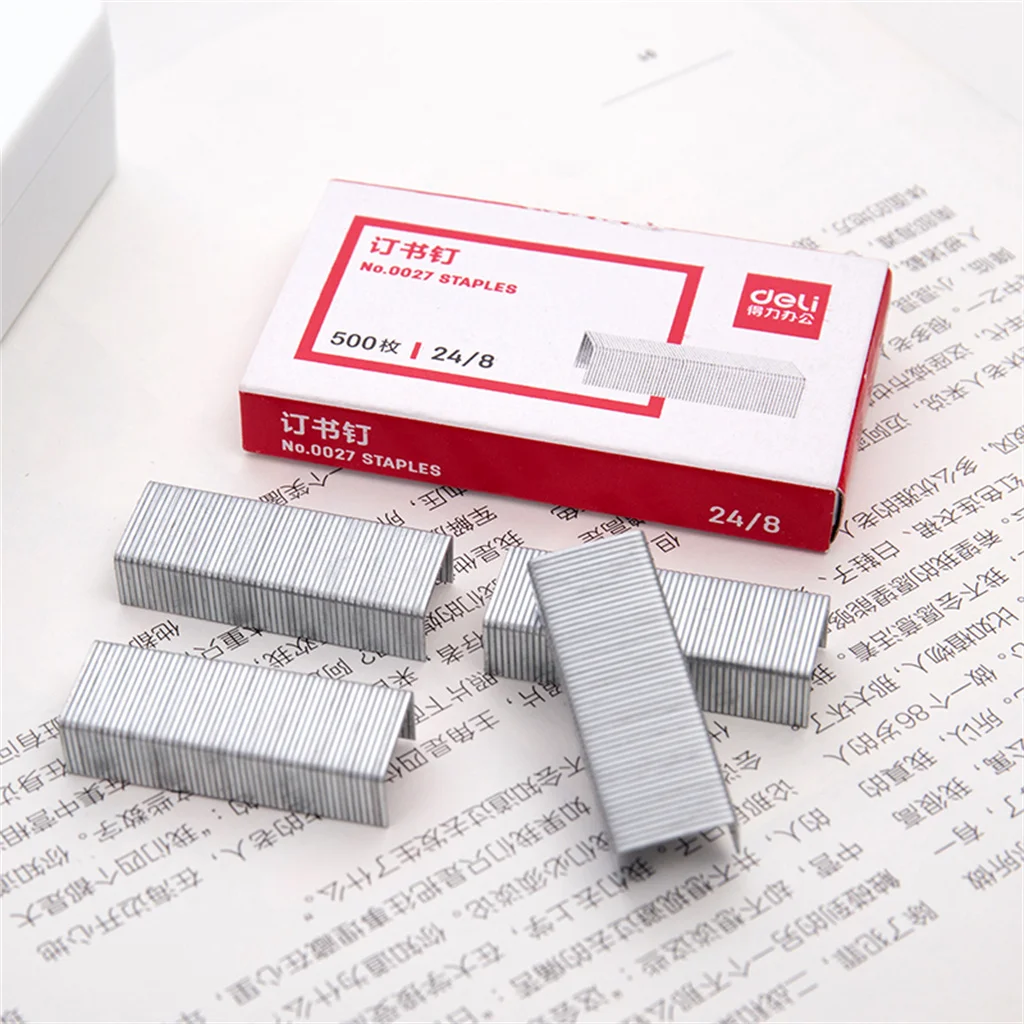 DELI Cheaper Item 500pcs/set Stapling Thick Layer 50 Pages 24/8 Large Staples Needle Stationery Office Supplies For Students