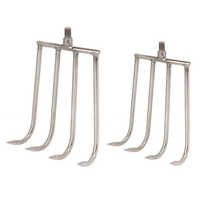 Stainless Steel 4 Teeth Hand Rake Fishing Tool Portable Aquatic  Rake with 8mm Threaded Interface