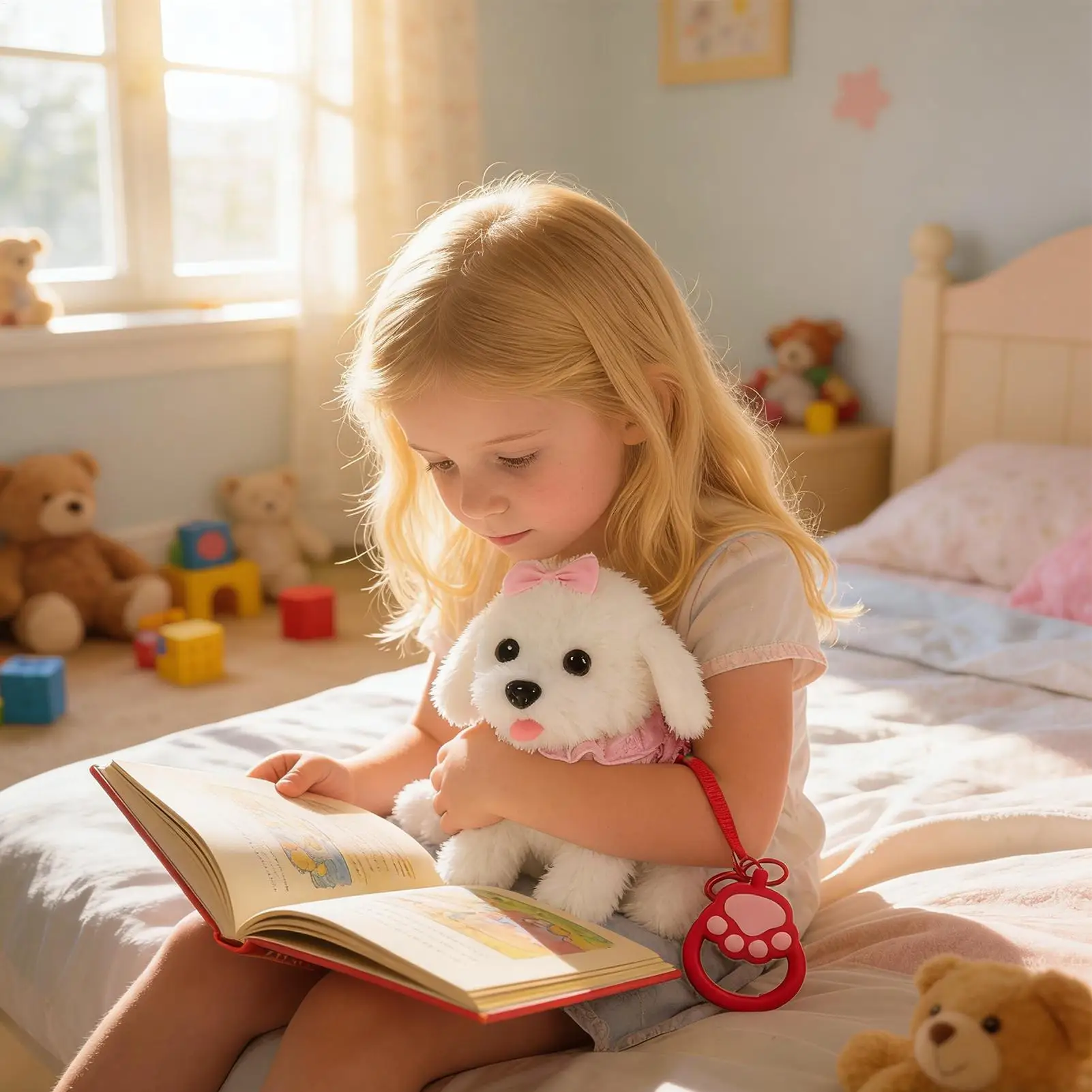 لعبة الكلب الإلكترونية المشي التفاعلية الكلب أفخم ألعاب الدمى تهتز التلقائي تتحرك جرو كهربائي هدية للطفل الاطفال #4