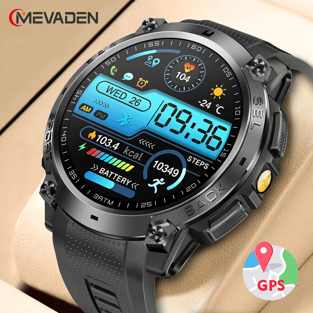 MEVADEN Outdoor GPS Track Compass Smart Watch Men Bluetooth Call 170+ Sports Fitness Tracker Health Monitor Smartwatch For Male