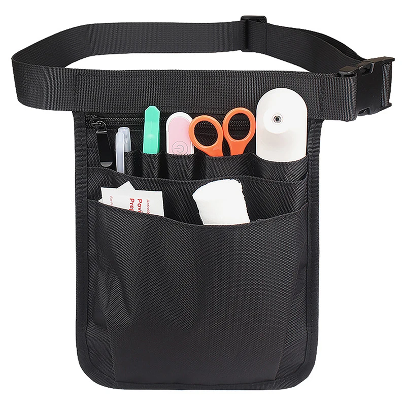 1 Piece Solid Color Tool Waist Bag Medical Staff Universal Multi Pocket Work Pocket Medical Supplies Storage Nurse Bag